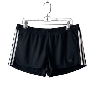 Adidas Pacer 3S Knit Shorts Womens Large Black New 3-Stripe Training‎ DU3502